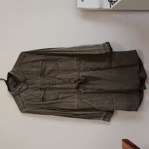 Express | Olive Green Military-esque Long-Sleeve Dress | Women's M